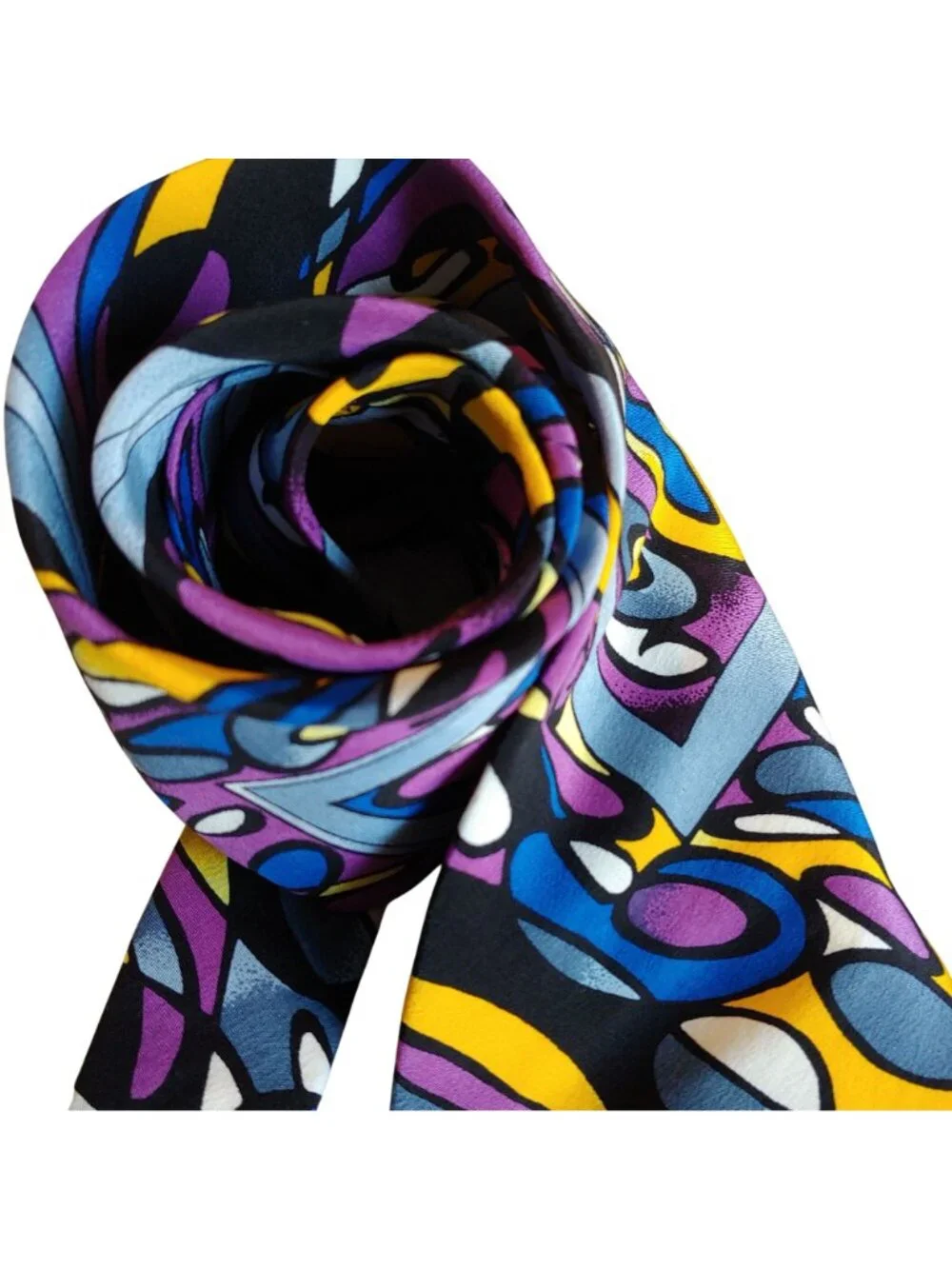 Rush Limbaugh No Boundaries Silk Tie Abstract Stained Glass Art Deco Black USA